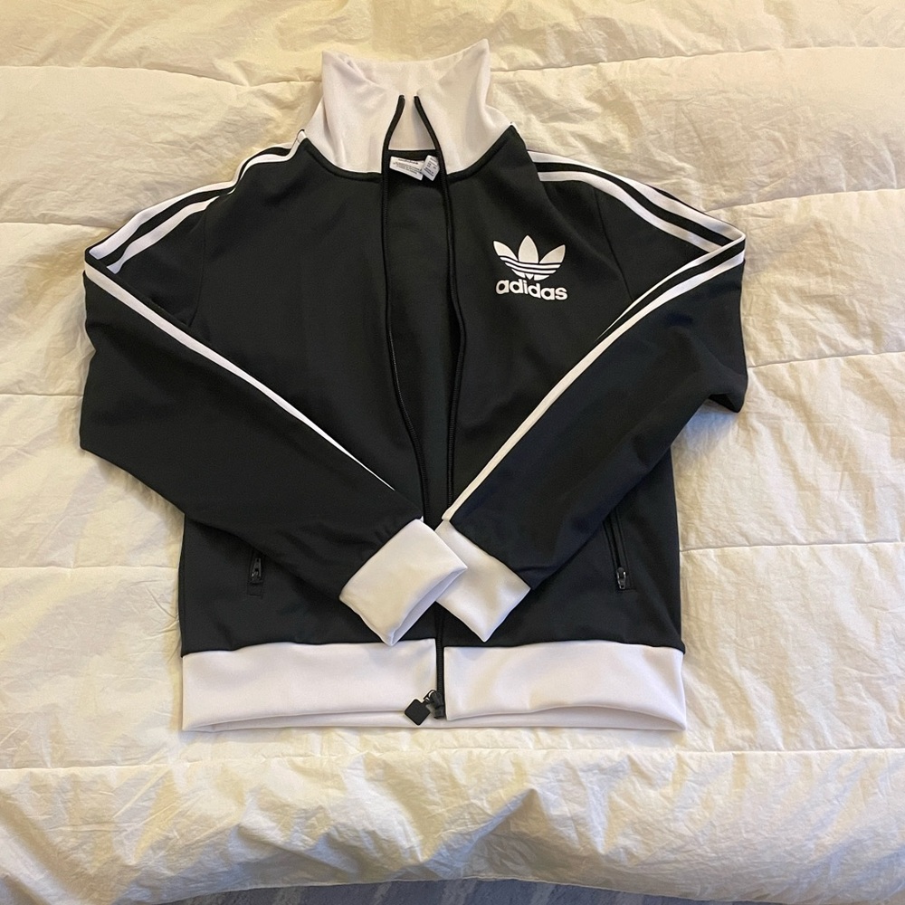 Adidas Women's Black and White Track Jacket